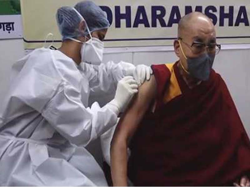 Dalai Lama receives Covid-19 vaccine shot at Dharamshala