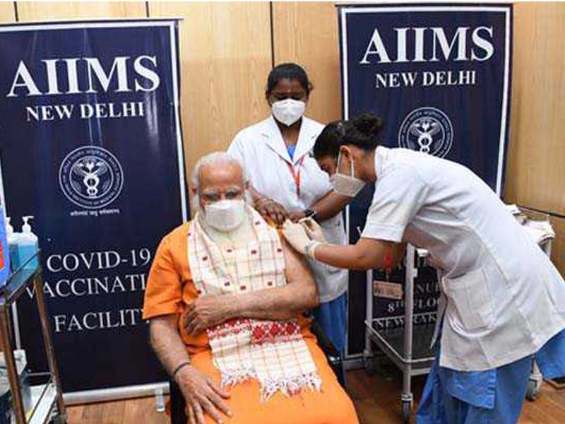 PM Modi receives the second dose of COVID-19 vaccine