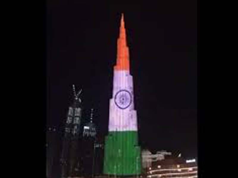 Burj Khalifa lights up in solidarity with India