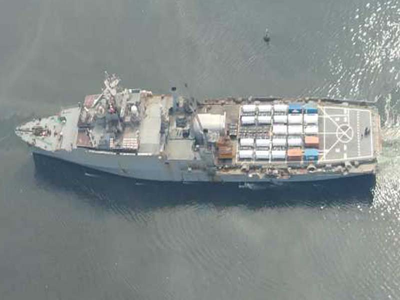INS Jalashwa arrives in Visakhapatnam with critical Covid relief consignment from Brunei and Singapore