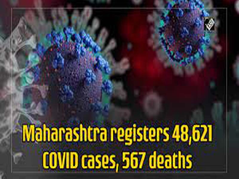 Maharashtra reports 48,621 new COVID cases, 567 deaths