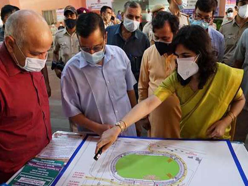 Kejriwal kick-starts drive-through COVID-19 vaccination centre at Chhatrasal Stadium