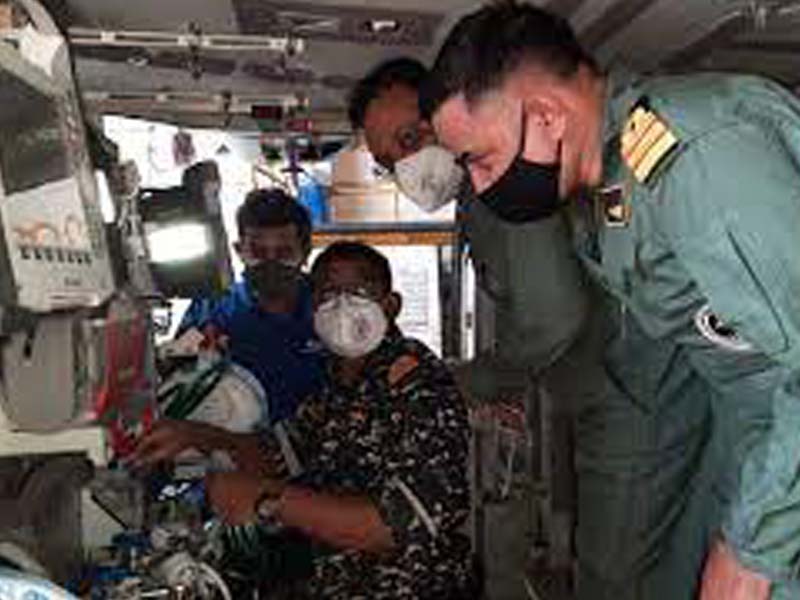 ALH Mk III Aircraft of Indian Navy fitted with Medical ICU