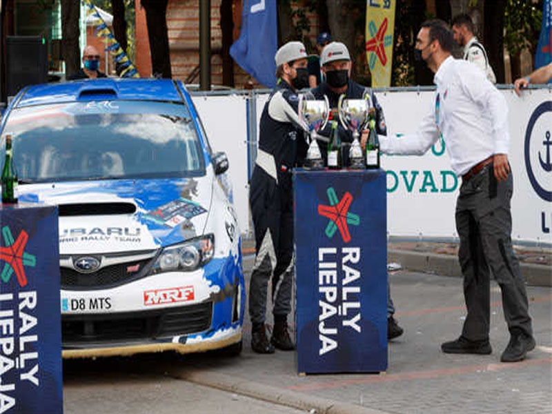 First-ever Podium for Team MRF Tyres at FIA ERC Rally Liepaja