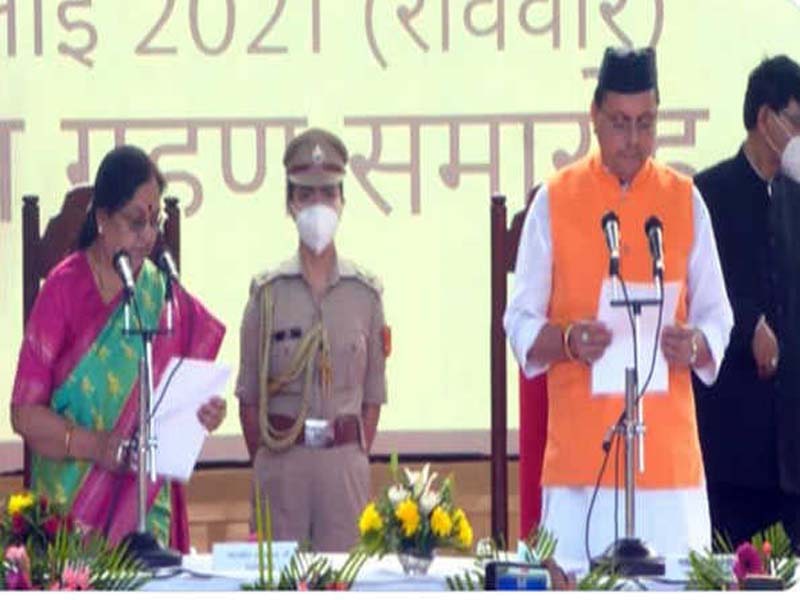 BJP MLA Pushkar Singh Dhami sworn-in as Uttarakhand CM