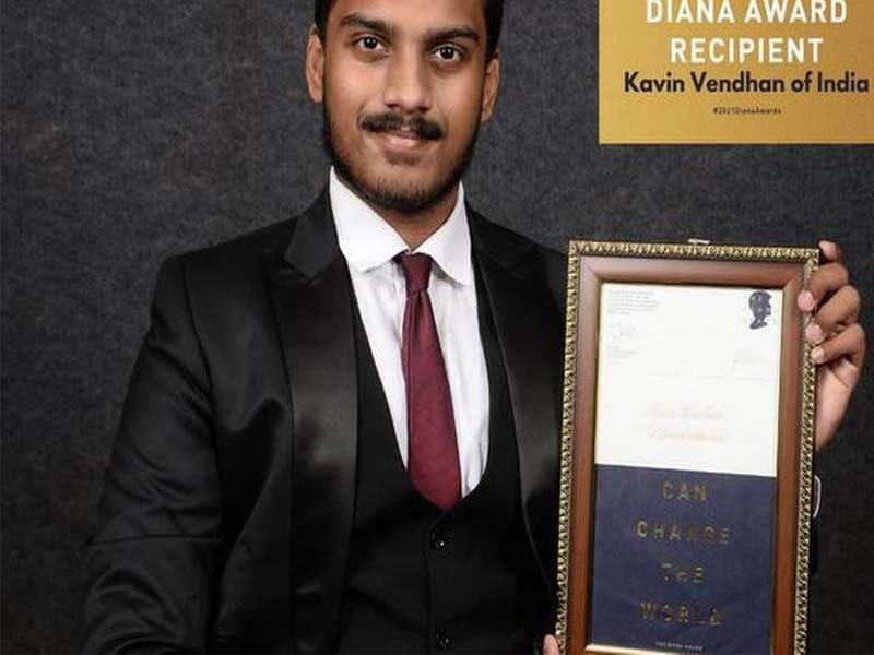 Chennai student chosen for Diana Award for social efforts