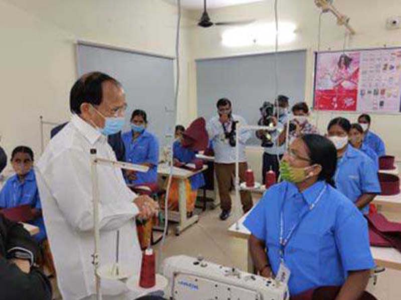 Venkaiah visits GMR, Varalakshmi Centre for Empowerment