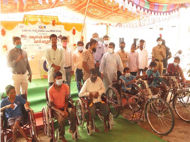 GMRVF distributes aids & appliances to 400 physically challenged persons in Telangana