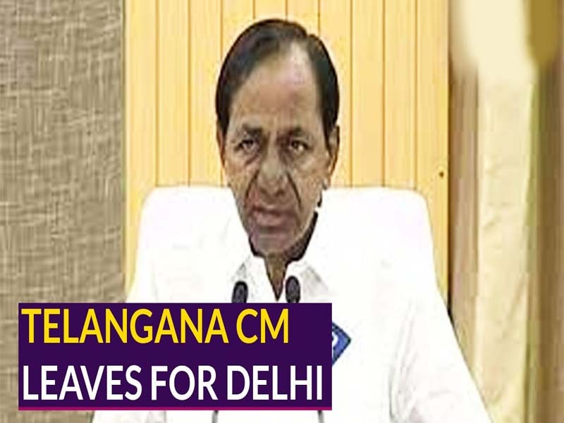 Telangana CM leaves for Delhi, to lay the foundation stone of the TRS party office
