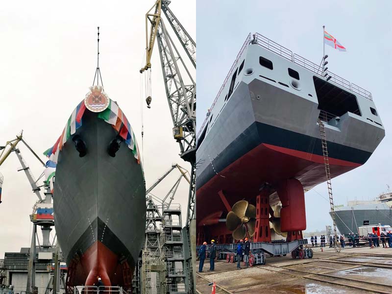 Talwar-class frigate of Indian Navy launched in Russia
