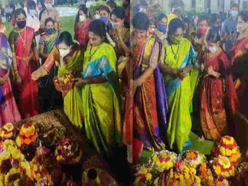 Telangana Guv launches grand Bathukamma festivities at Raj Bhavan