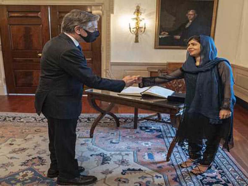 Malala Yousafzai meets Blinken, urges for more support to Afghan women