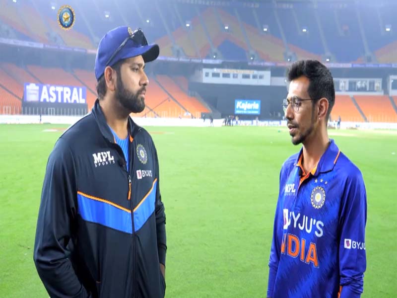 Rohit interviews Chahal after ODI win