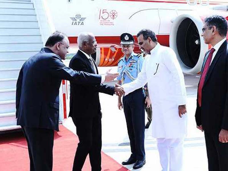 Maldives President Solih arrives in India