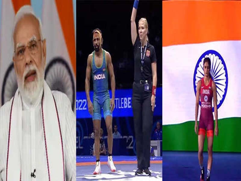 PM hails Bajrang, Vinesh on bronze medal win