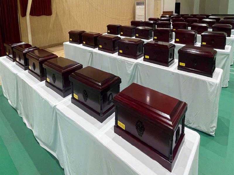 Remains of 88 Chinese soldiers killed in the Korean War casketed