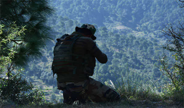 In the gunfight in Rajouri, two soldiers were killed and an officer was also hurt.