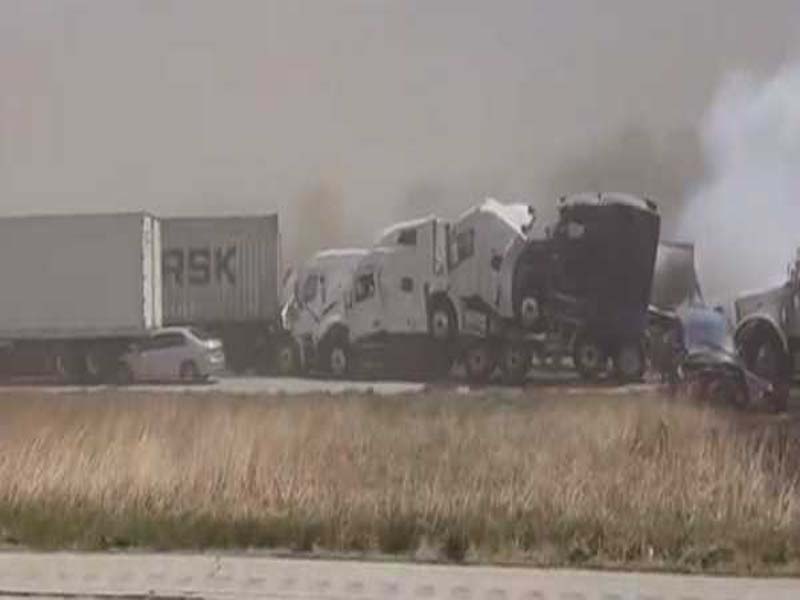 Dust storm in Illinois causes a pileup that results in six fatalities and 90 vehicles.