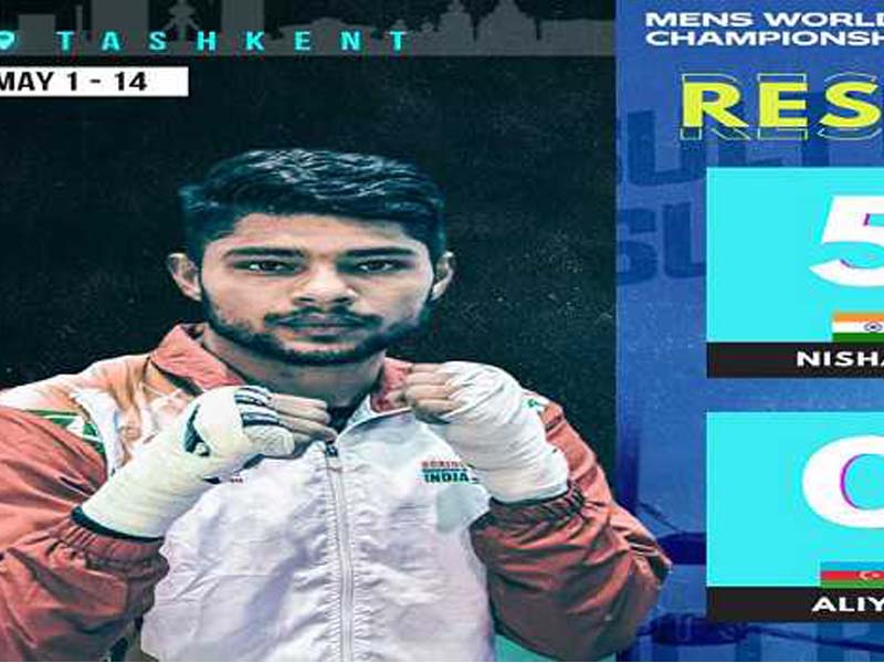 Nishant makes the pre-quarterfinals of the IBA World Boxing Championships.