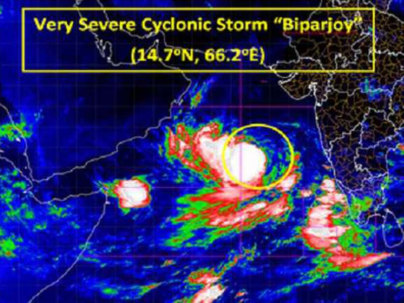 Storm “Biporjoy” over the east central Arabian Sea: weather station