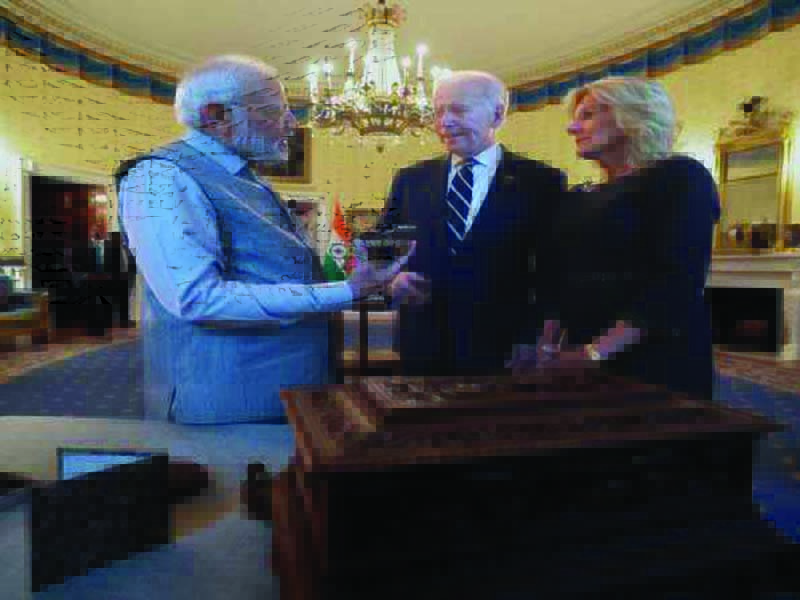 During their private meeting at the White House, US President Biden and PM Modi have a “great conversation.”