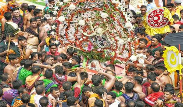 Lord Jagannath and his siblings begin their nine-day journey.