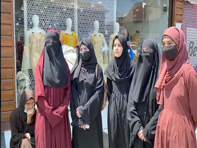 Students protested the ban on wearing abayas to school.
