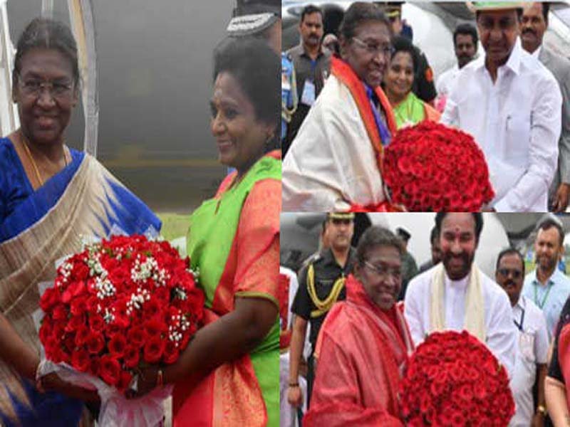 Arrival of President Murmu in Hyderabad