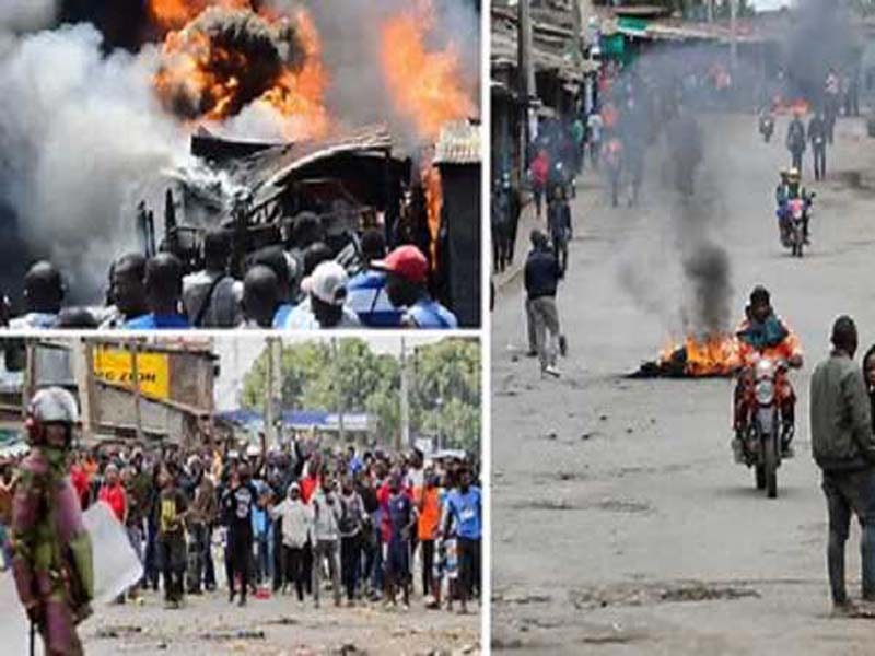 At protests in Kenya, 300 people were detained and 8 were injured.
