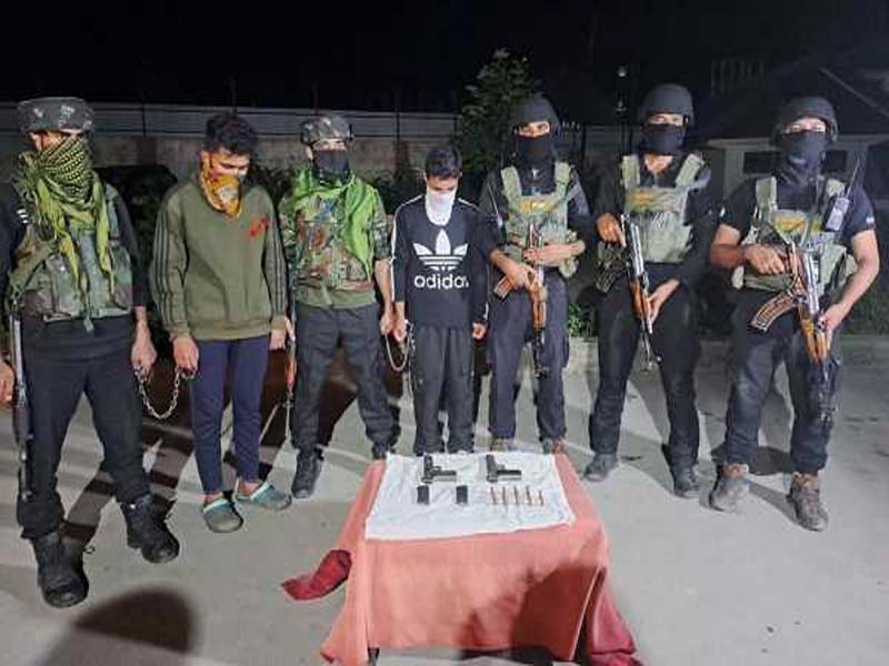 Two LeT militants were detained in Baramulla.