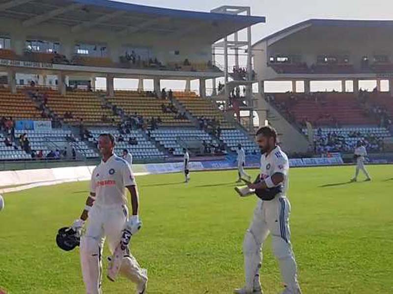 India reaches 312/2 on Day 2 after Jaiswal and Rohit toss plenty to break the Windies’ spine.