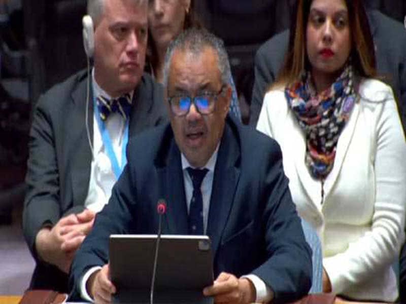 At the UNSC emergency meeting, the WHO chief emphasizes that “no one is safe” in Gaza.