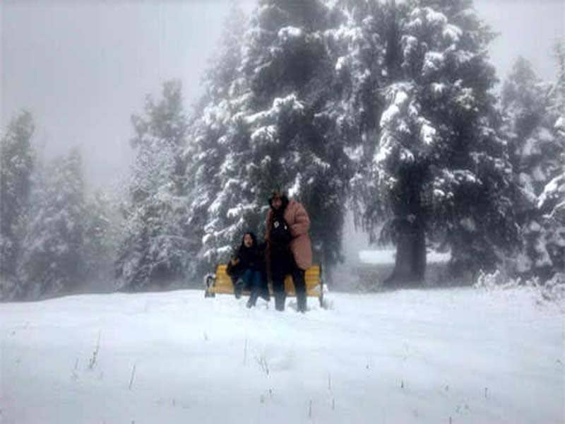 JK: Visitors to Gulmarg are enthralled after seeing snowfall.
