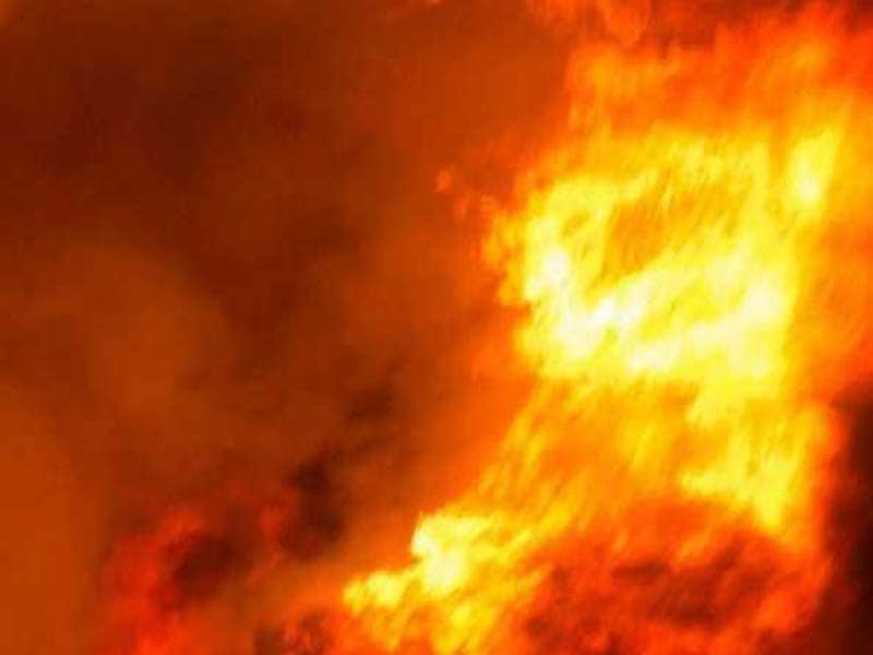 A large fire breaks out in a Telangana firecrackery.