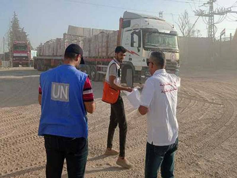 96 more relief trucks are sent by Egypt to Gaza via the Rafah crossing.