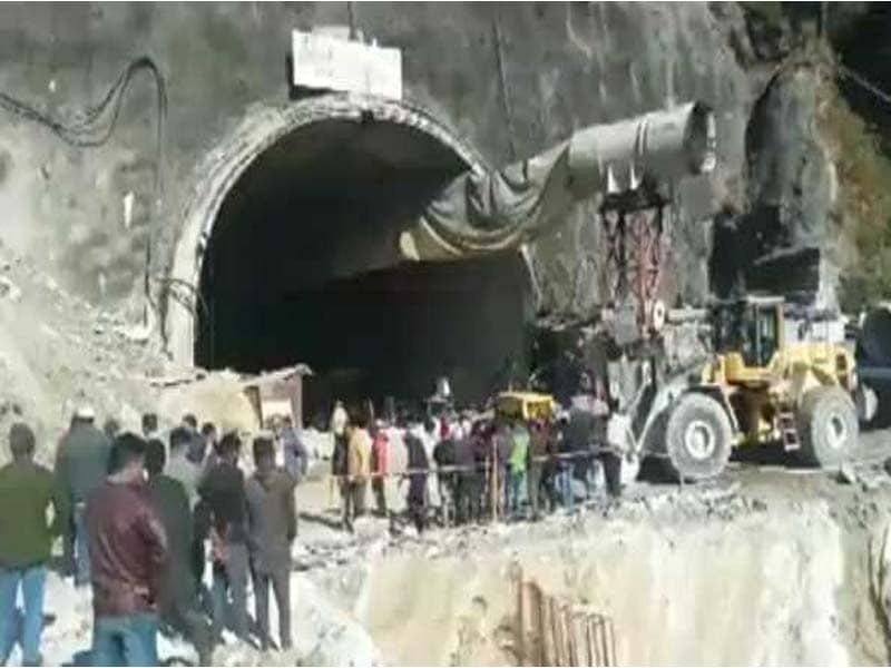 After a section of an under-construction tunnel collapses in Uttarakhand, 40 laborers fear they are trapped.
