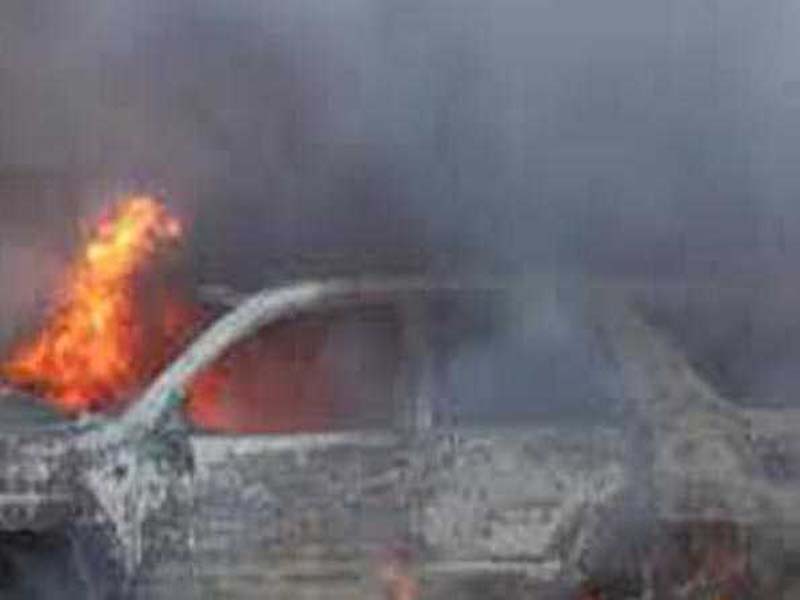 Sad event: A man perishes in flames as his car catches fire