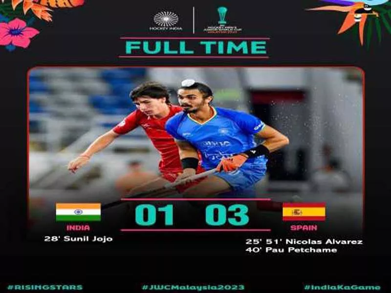 India loses the FIH Junior Men’s Hockey World Cup bronze match to Spain.