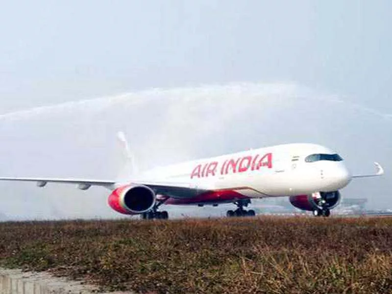 The first Airbus A350 aircraft with the new brand livery is delivered to Air India.