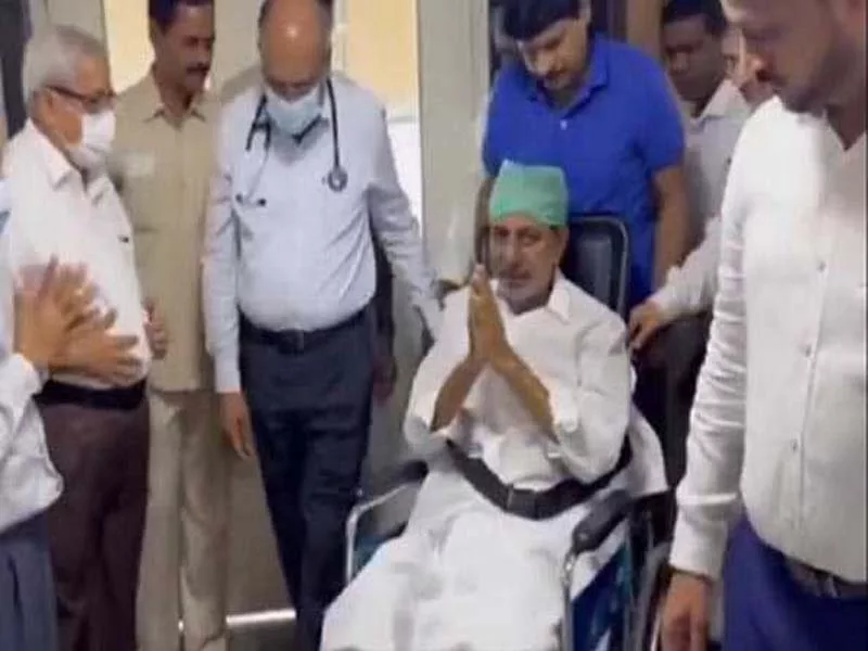 Ex-CM KCR from Telangana was released from the hospital following hip replacement surgery.