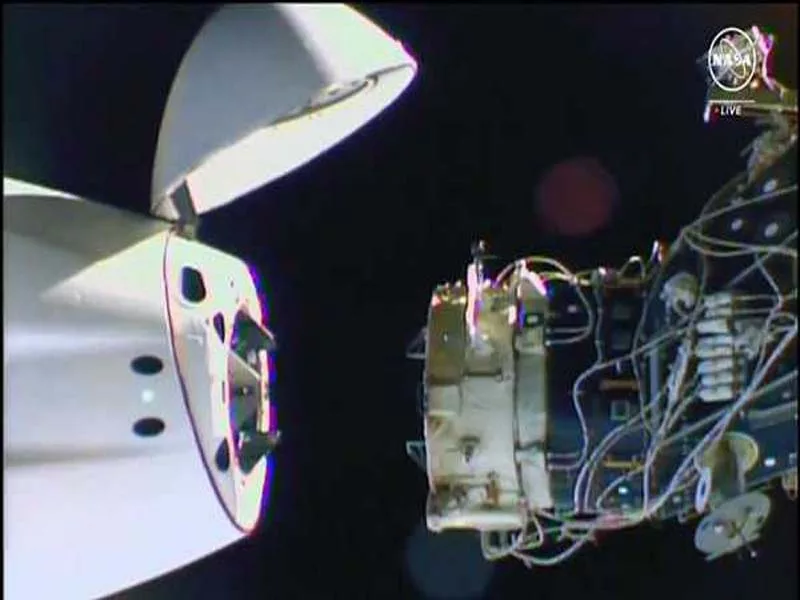 Unmanned Dragon spacecraft from SpaceX undocks from the International Space Station