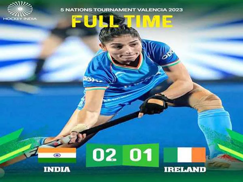 In a five-nation hockey tournament, India’s women defeated Ireland.