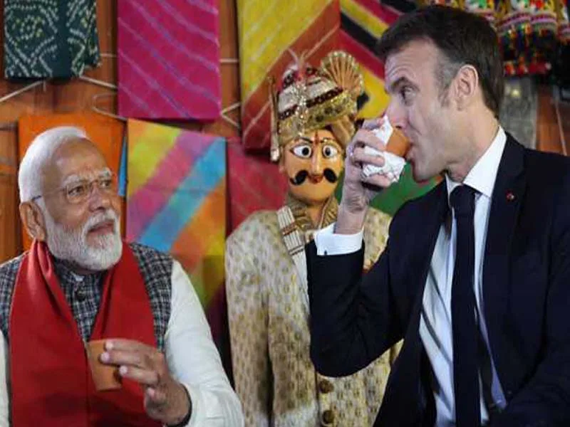 PM Modi and French President Macron talk about bilateral relations and geopolitical threats.