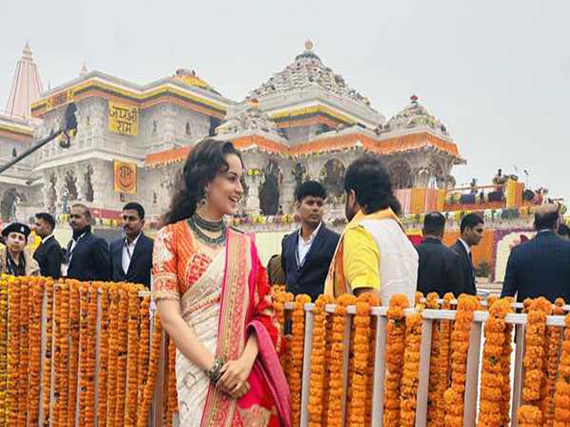 After performing a “yagna,” Kangana Ranaut travels to Ayodhya for the consecration ceremony.
