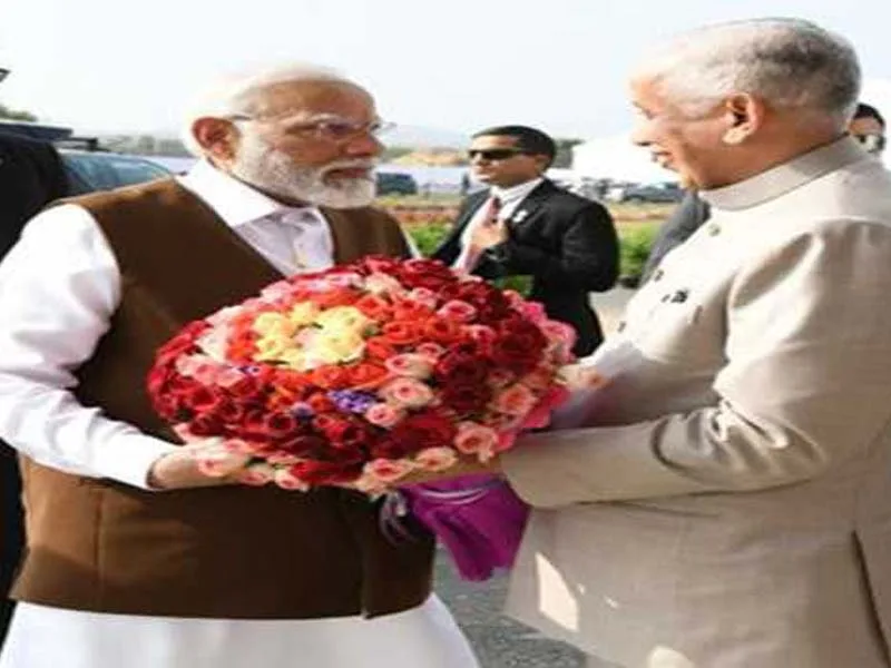 The AP Governor greets the PM