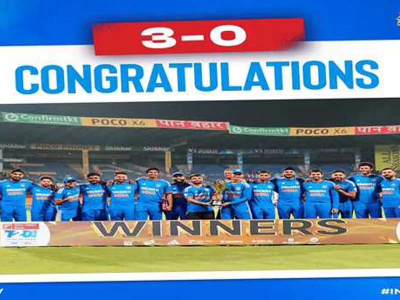 India wins the series 3-0 and wins the double super-over thriller.