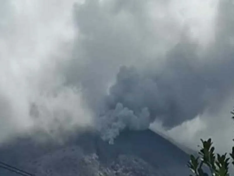 The Lewotobi volcano in Indonesia erupts once more.