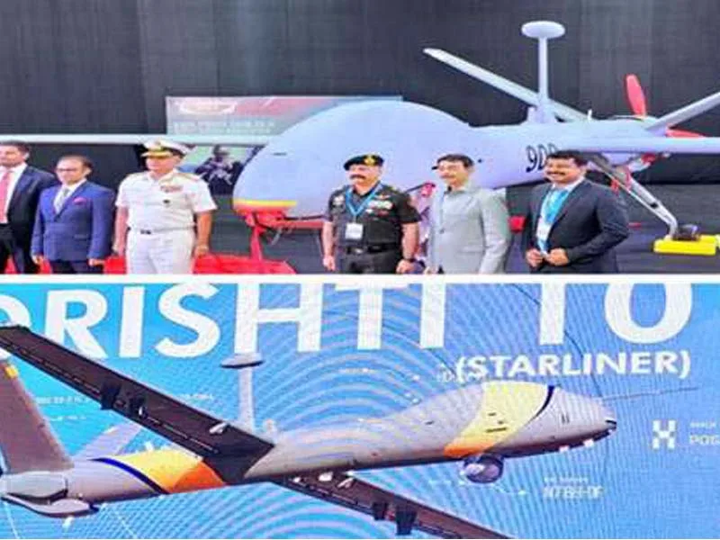 Hyderabad: Adani Defence & Aerospace’s Navy Chief unveiled the first Drishti 10 UAV made in the country.