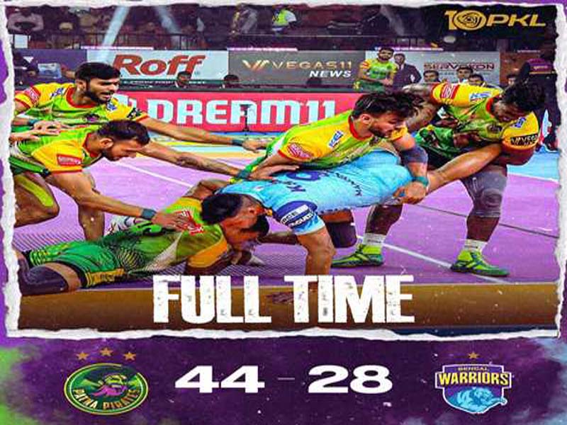 Bengal Warriors are defeated by Patna Pirates in Pro Kabaddi League.