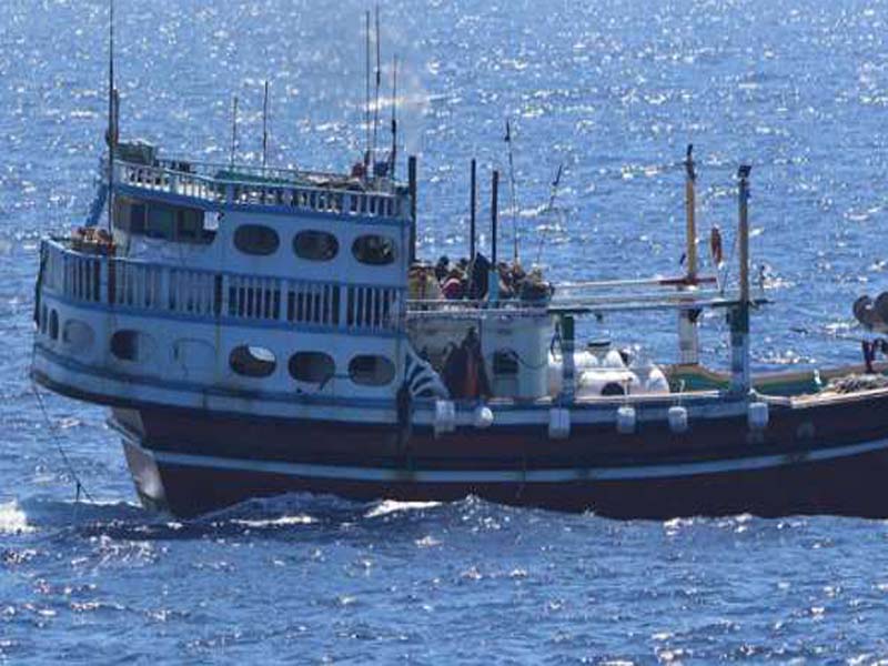 Iranian fishing trawler taken over by pirates is saved by Indian Navy vessel INS Sumitra.